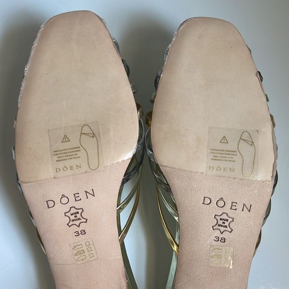 Brand new Doen kitten heel slip on sandals knot detail - Picture 5 of 7